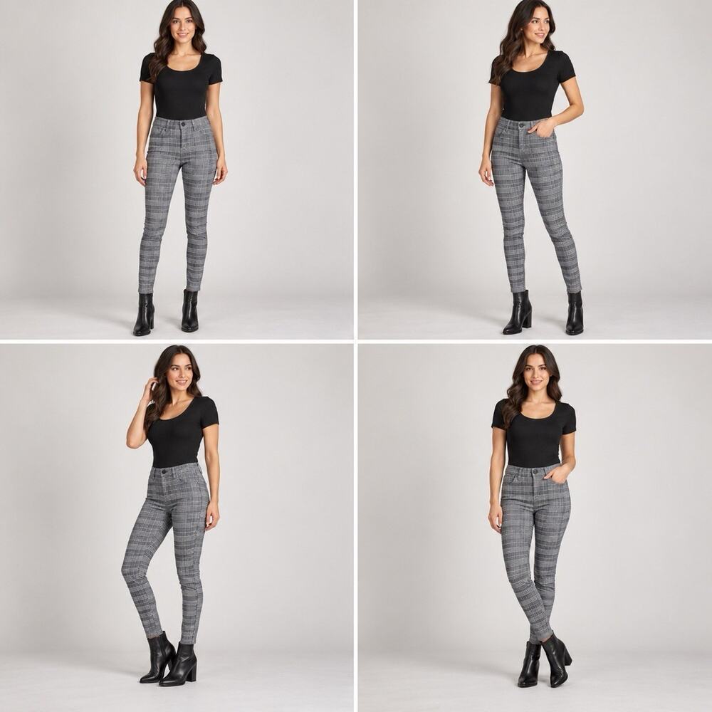 American Eagle Super Stretch Skinny Pants Womens 0 Regular Gray Plaid